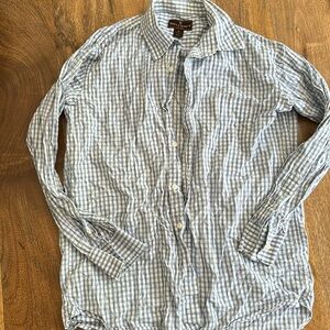 Blue & White Checked Steve & Barry’s Button Down Shirt